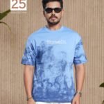 Break Embroidered Cloud Wash T-Shirt - Baby Blue