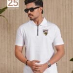 Mens Premium Zipper Polo - White