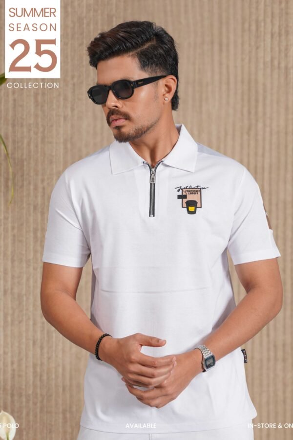 Mens Premium Zipper Polo