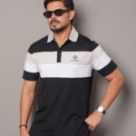 Relaxed-Fit Colorblock Short-Sleeved Polo Shirt - Black