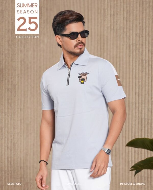 Mens Premium Zipper Polo - Image 3