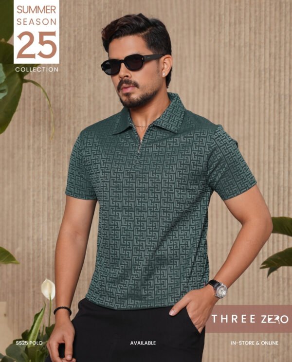 zipper polo shirt