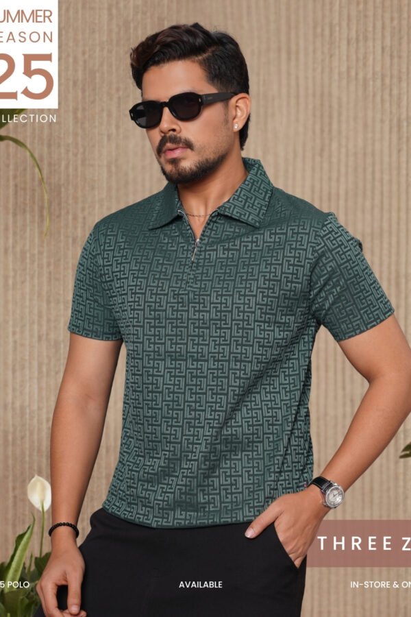 zipper polo shirt