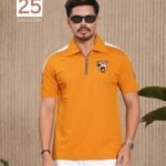 Mens Premium Zipper Polo - Sunrise Orange