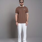 Mens Walnut Brown Polo Shirt - Greyish Brown