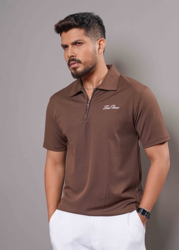 Mens Zipper Polo