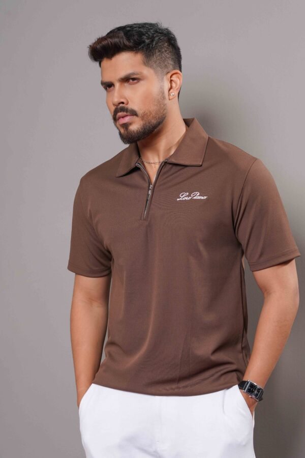 Mens Zipper Polo