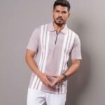 Casual Simple Daily Polo Shirt, For Going Out - Light Pink
