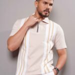 Casual Simple Daily Polo Shirt, For Going Out - Light Yellow