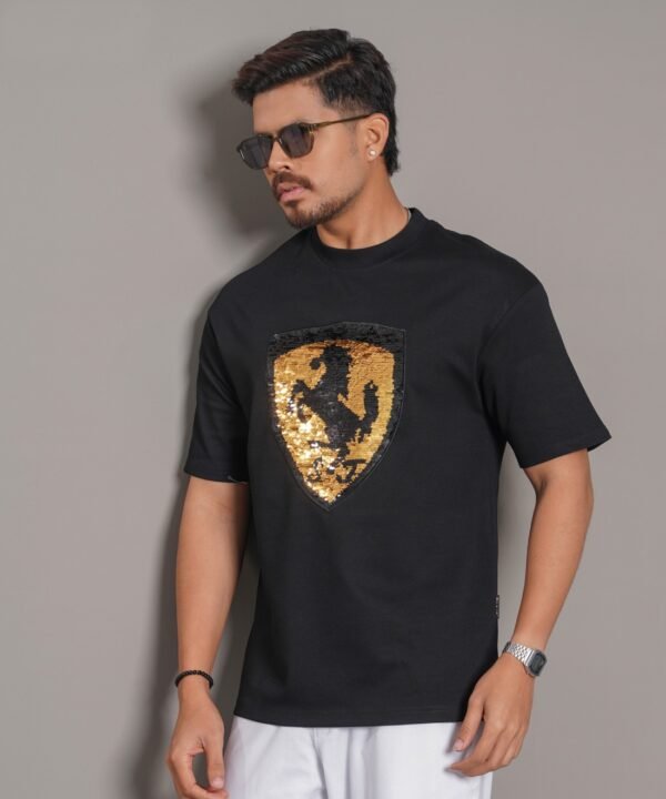 Premium Embroidered Ferrari T-Shirt - Image 2