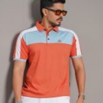 Men's Premium Designer  Polo - Sunrise Orange