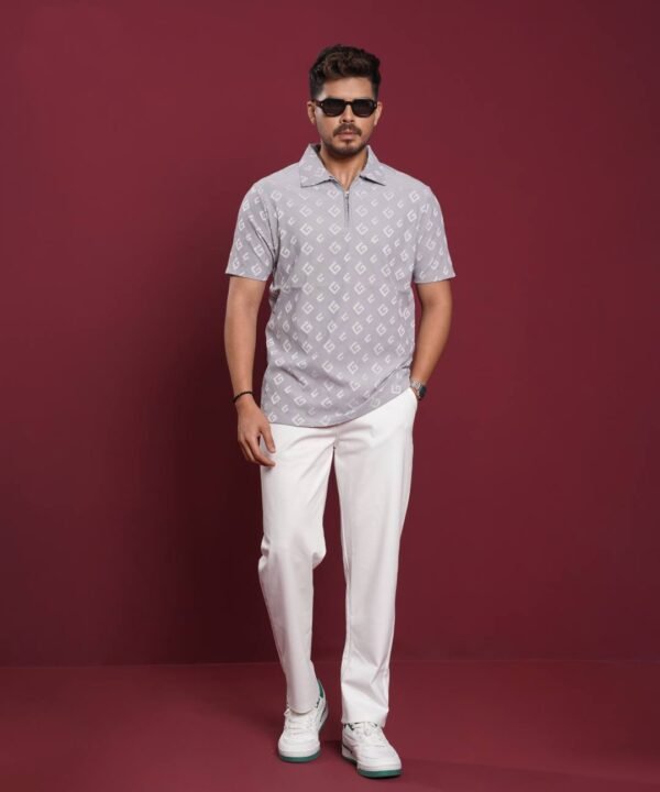 Premium Zipper Polo For Men | Cloud - Image 4
