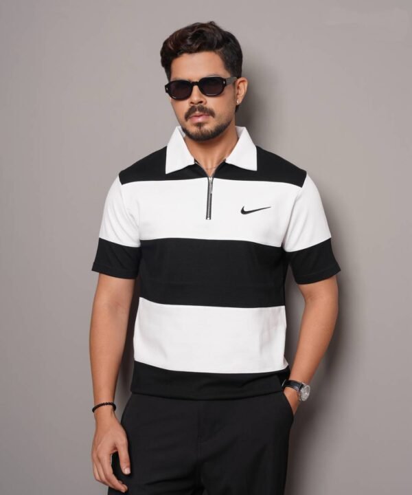 Zipper polo t-shirt