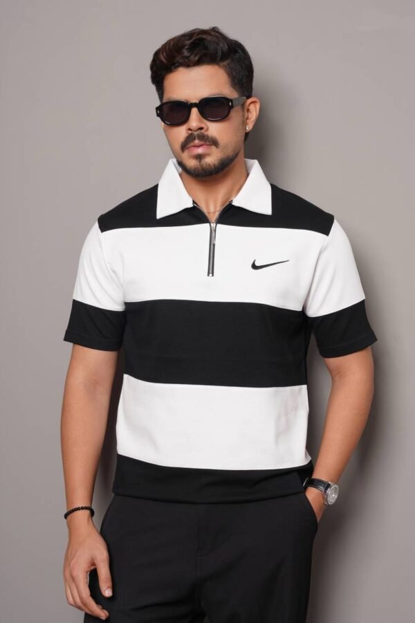 Zipper polo t-shirt