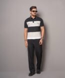 Colour Block Short Sleeve Cut & Sew Polo Shirt