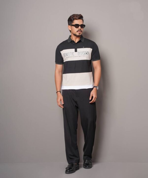 Colour Block Short Sleeve Cut & Sew Polo Shirt - Image 5