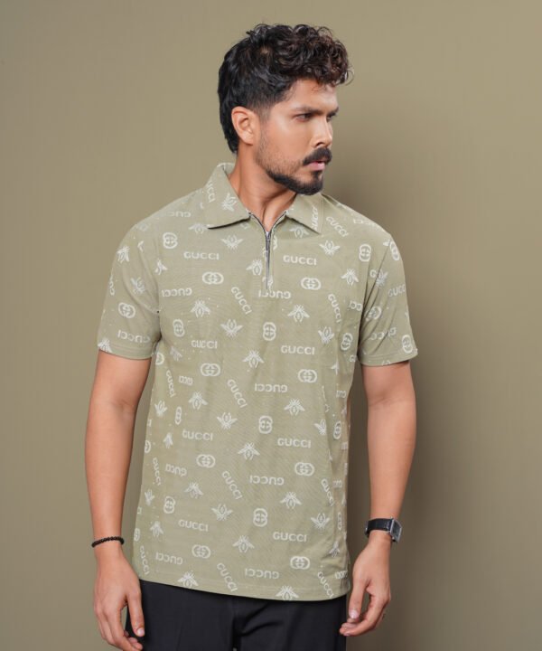 Mens Preminum Jacquard Polo - Image 2