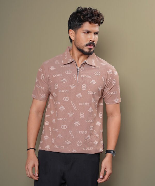 Mens Preminum Jacquard Polo - Image 3