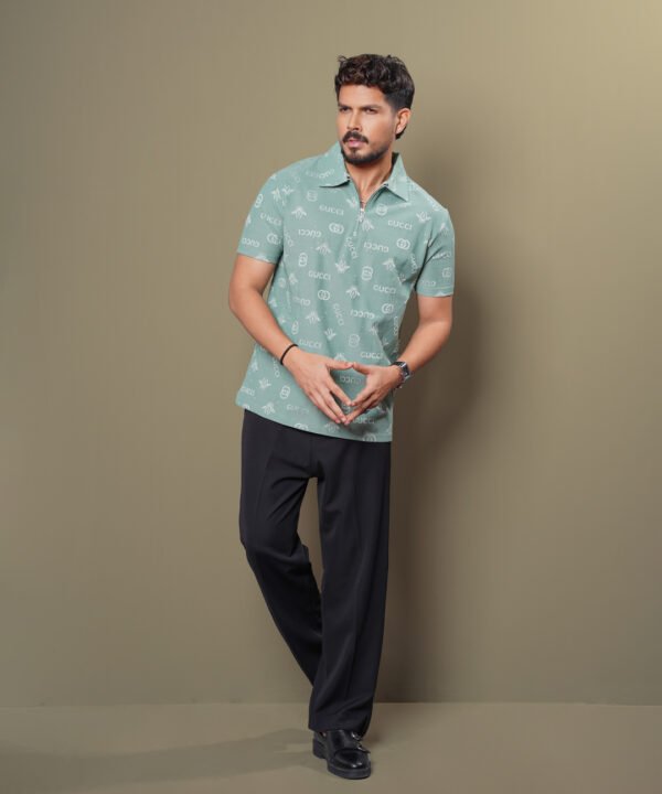 Mens Preminum Jacquard Polo - Image 5