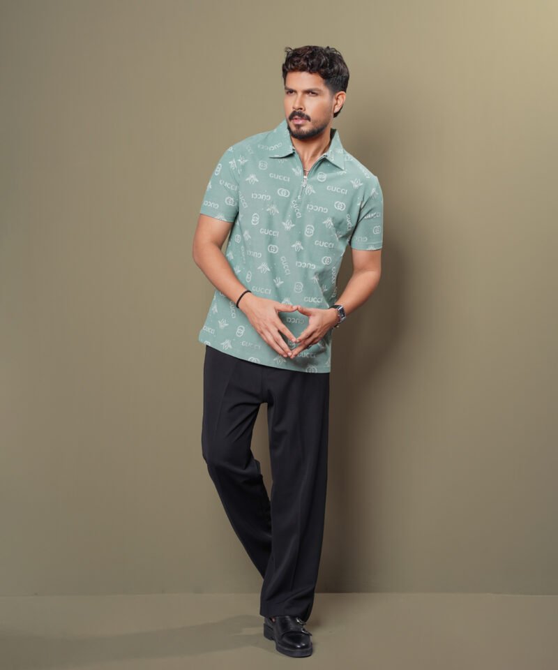 Mens Preminum Jacquard Polo - Image 5