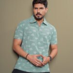 Mens Preminum Jacquard Polo - Cascade