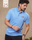 Men's Casual Half Sleeve Polo Shirt-LightBlue