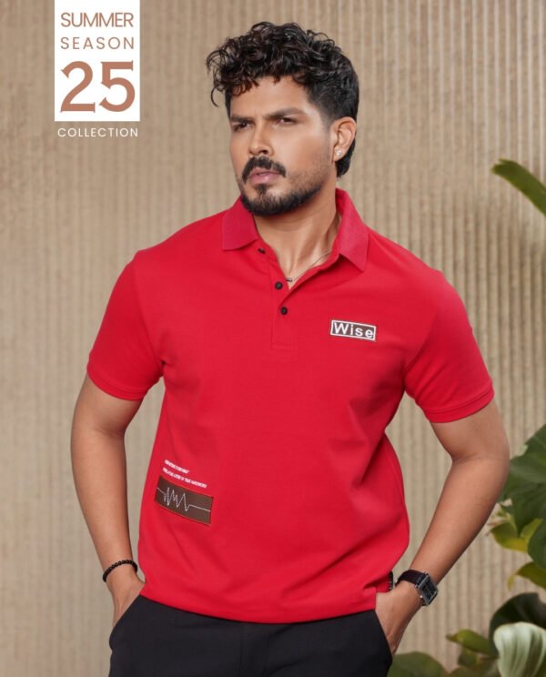 Men's Casual Half Sleeve Polo Shirt-LightBlue - Image 2