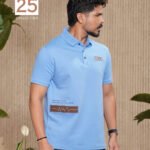 Men's Casual Half Sleeve Polo Shirt-LightBlue - Light Blue
