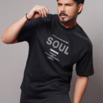 White Soul Embroidered T-Shirt - Black