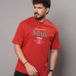 White Soul Embroidered T-Shirt - Persian Red
