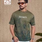 Break Embroidered Cloud Wash T-Shirt - Dark Green