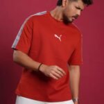 Men's Relaxed Premium Drop Shoulder T-Shirt - Persian Red