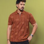 Premium Zipper Polo For Mens - Cumin