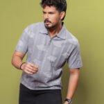 Premium Zipper Polo For Mens - Cloud Silver