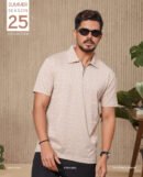 Men’s Zigzag Pattern Knit Polo in Green