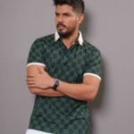 Men's Green GG-Monogram Silk Polo - Petrol green