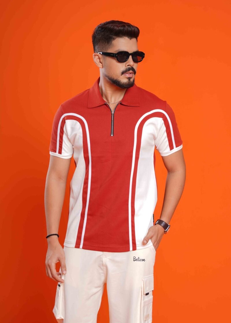 Colour Blocked Polo T-Shirt - Image 3