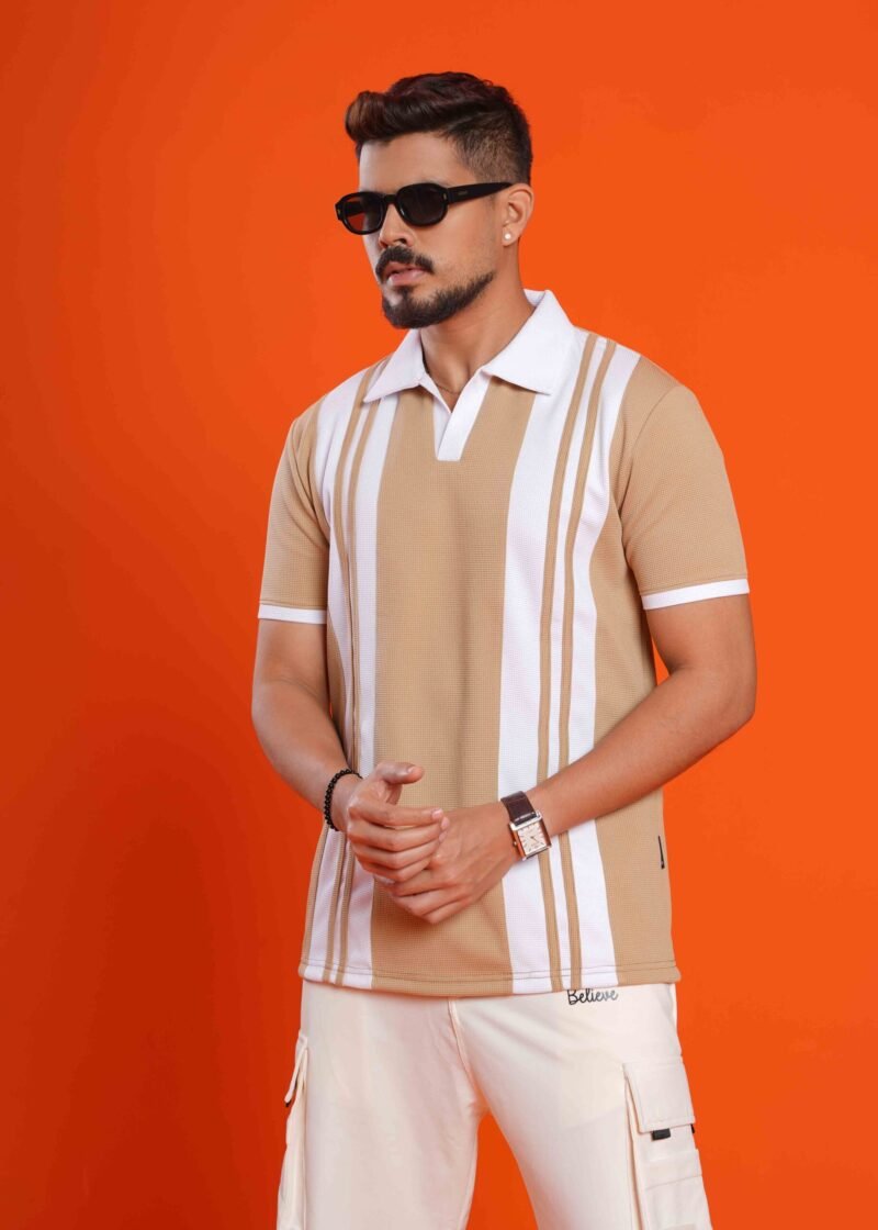 Vertical Striped Polo Shirt - Image 5