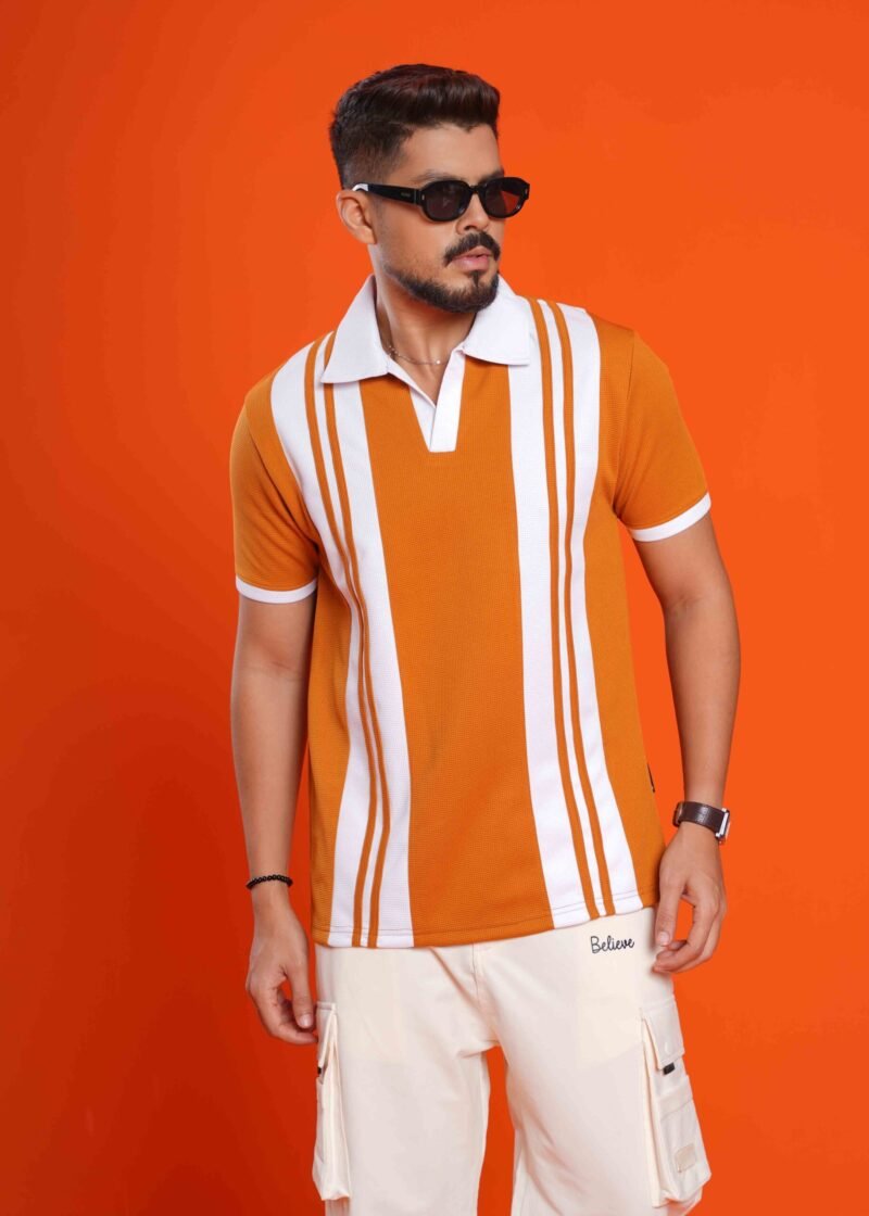 Vertical Striped Polo Shirt - Image 4