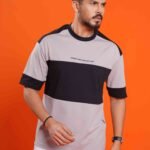 Colourblocked Oversized T-shirt | M7 - Plain ash