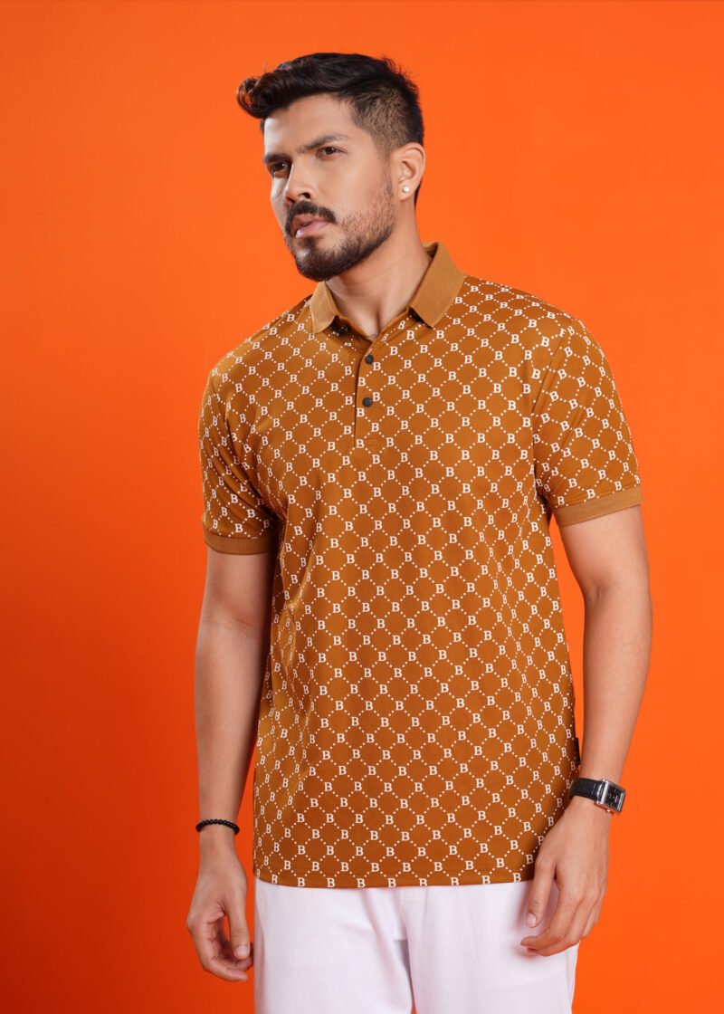 Men Printed Half Sleeves Polo - Image 3