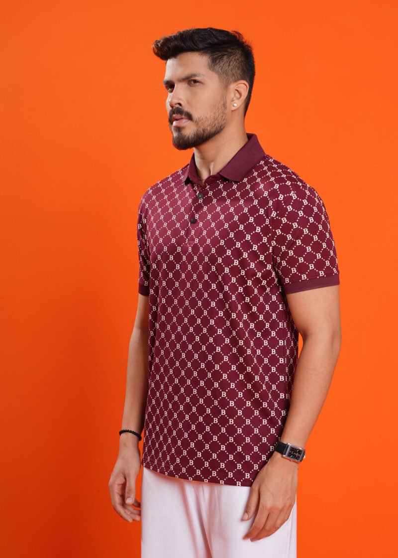 Men Printed Half Sleeves Polo