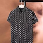 Men Printed Half Sleeves Polo - Black