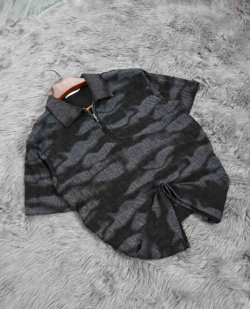 Mens Zipper Polo - Image 4