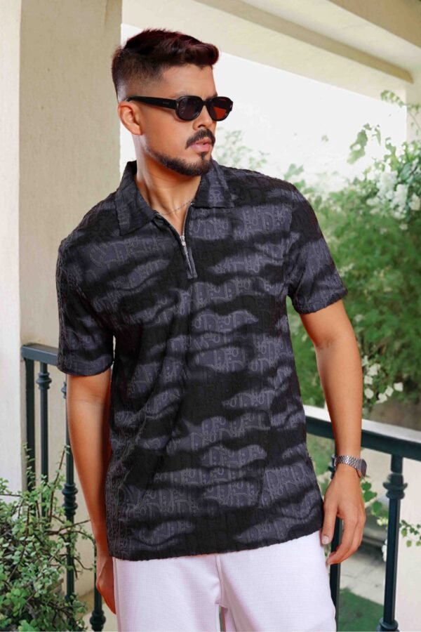 Mens Zipper Polo