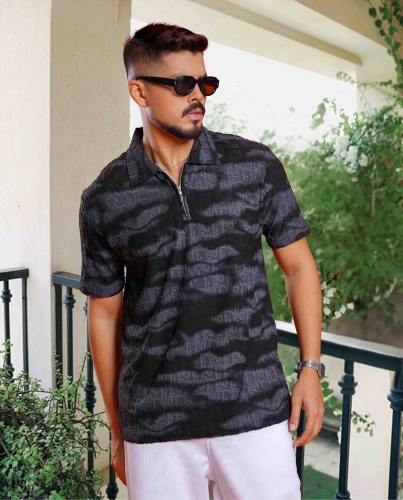 Mens Zipper Polo