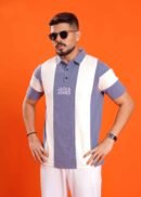 men's vertical stripe polo shirt