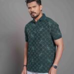 Premium Jacquard Polo - Petrol green