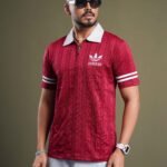 Premium Jacquard Mens Polo - Rich Maroon