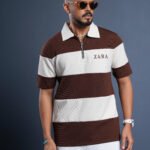 Mens Zipper Polo | ZARA - Crater Brown